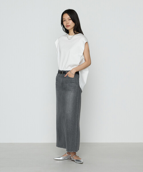 tシャツ コットン強撚ポンチ ショルダータックTシャツ レディース K.T KIYOKO TAKASE tシャツ コットン強撚ポンチ ショルダー