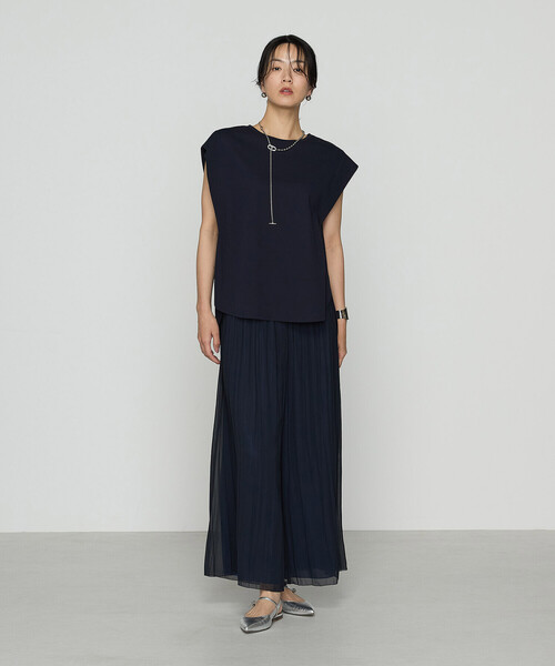 tシャツ コットン強撚ポンチ ショルダータックTシャツ レディース K.T KIYOKO TAKASE tシャツ コットン強撚ポンチ ショルダー