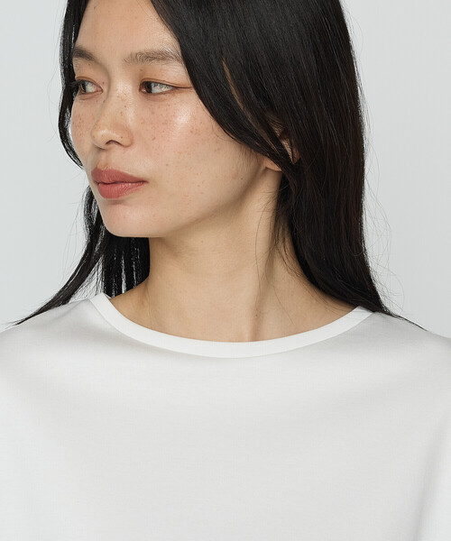 tシャツ コットン強撚ポンチ ショルダータックTシャツ レディース K.T KIYOKO TAKASE tシャツ コットン強撚ポンチ ショルダー