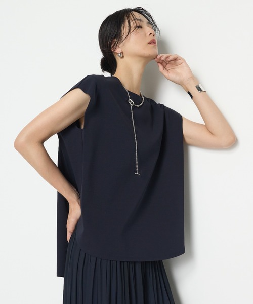 tシャツ コットン強撚ポンチ ショルダータックTシャツ レディース K.T KIYOKO TAKASE tシャツ コットン強撚ポンチ ショルダー