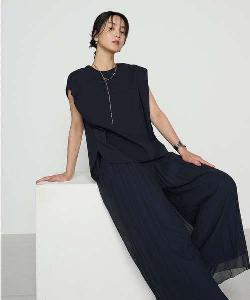 tシャツ コットン強撚ポンチ ショルダータックTシャツ レディース K.T KIYOKO TAKASE tシャツ コットン強撚ポンチ ショルダー