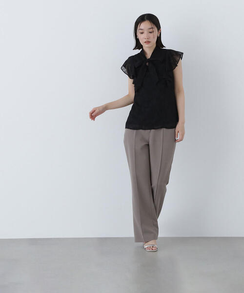 ブラウス シャツ カットドビーボウブラウス レディース NATURAL BEAUTY BASIC ブラウス シャツ カットドビーボウ