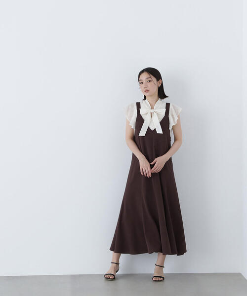 NATURAL BEAUTY BASIC ブラウス シャツ カットドビーボウ