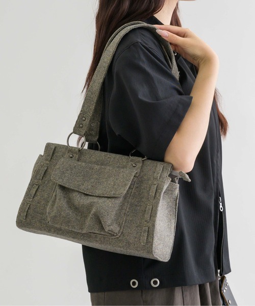 ハンドバッグ 「EPNK」Nep yarn mini boston bag / ネップヤーンミニ