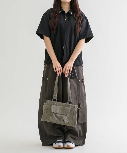 ハンドバッグ 「EPNK」Nep yarn mini boston bag / ネップヤーンミニ