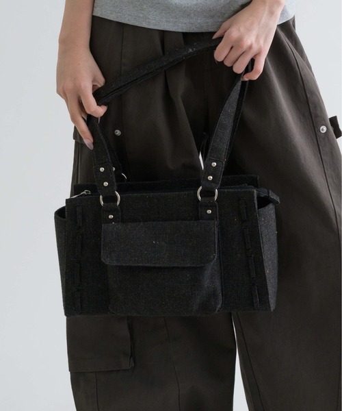 ハンドバッグ 「EPNK」Nep yarn mini boston bag / ネップヤーンミニ