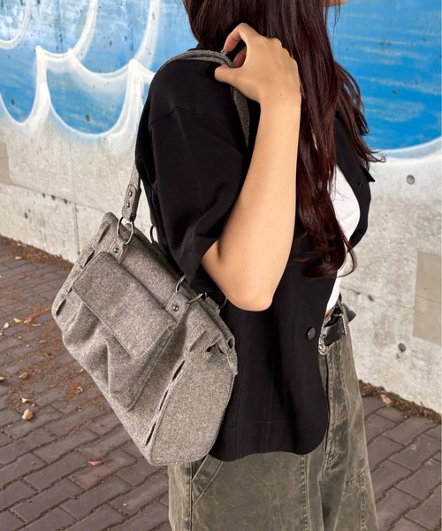 ハンドバッグ 「EPNK」Nep yarn mini boston bag / ネップヤーンミニ