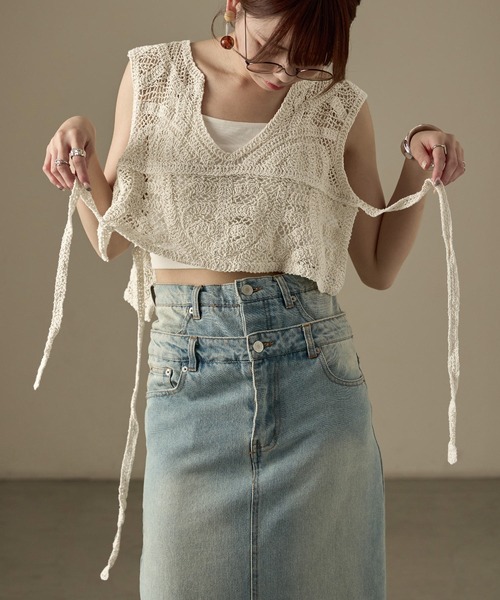 Fashion Letter（ファッションレター） ベスト ジレ 夏 かぎ針編み