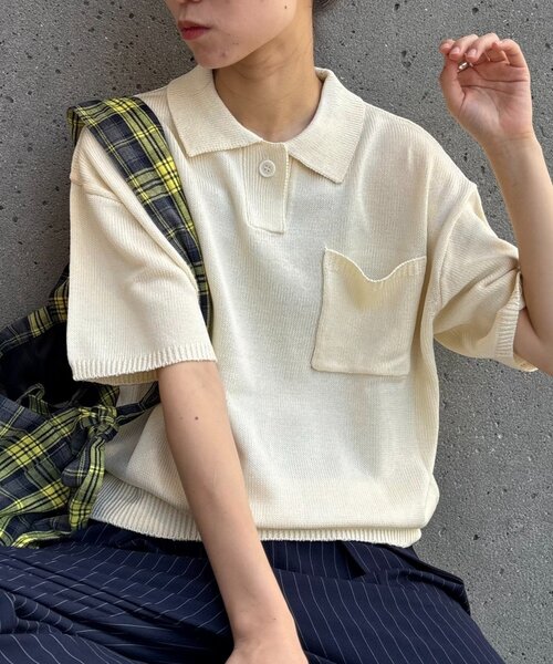 ポロシャツ ポロ 「UNISEX」サマーニットポロシャツ レディース メンズ CIAOPANIC TYPY ポロシャツ ポロ 「UNISEX」サマーニット