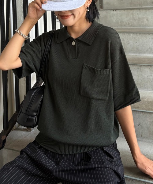 ポロシャツ ポロ UNISEX ポロラインT レディース GU公式 | ラインポロシャツ(半袖)