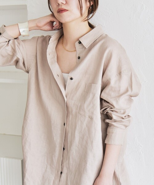 「quaranciel」 長袖シャツ ONE SIZE ベージュ レディース