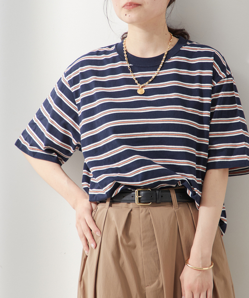 tシャツ マルチボーダーTシャツ レディース