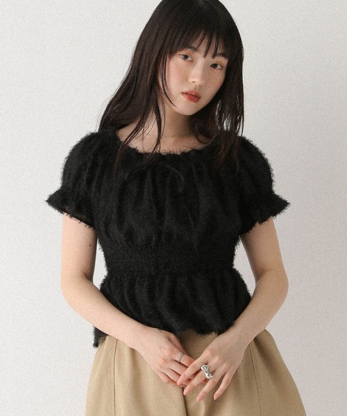 Heather（ヘザー） ブラウス シャツ ジャガードリボンブラウス 575725