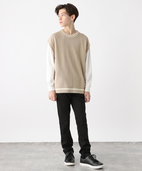 「GLOBAL WORK」 「KIDS」ノースリーブニット 150cm ブラック キッズ