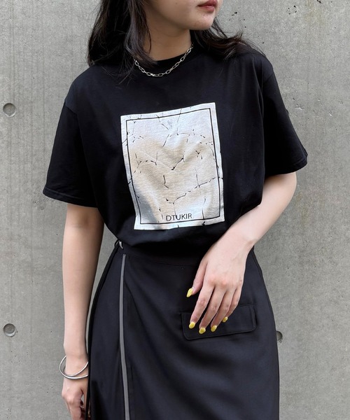 tシャツ 「＆g'aime」箔プリントTシャツ　l Foil Print Tee レディース