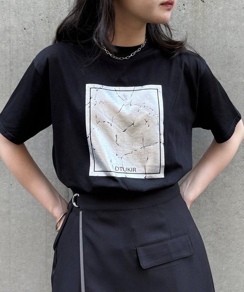 &g'aime（アンジェム） tシャツ 「＆g'aime」箔プリントTシャツ Metal