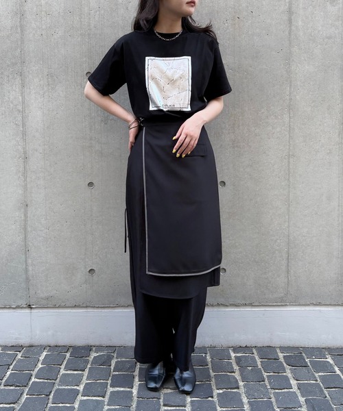 tシャツ 「＆g'aime」箔プリントTシャツ　l Foil Print Tee レディース &g'aime tシャツ 「＆g'aime」箔プリントTシャツ Metal Foil