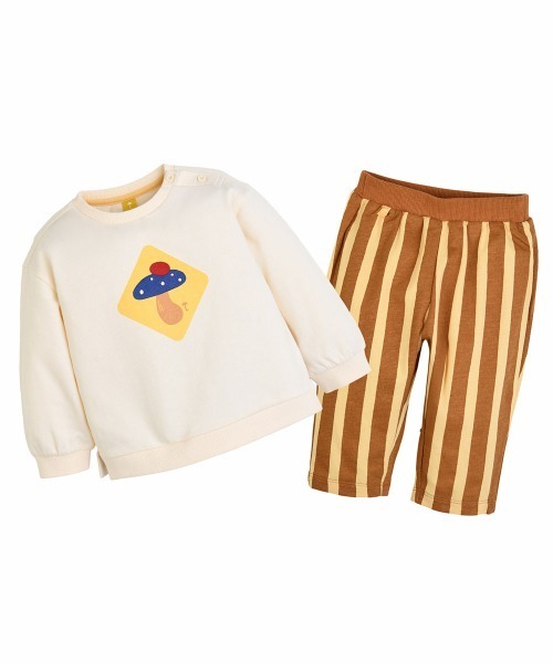 セットアップ 「セットアップ」キノコ長袖トップス＆ロングパンツ