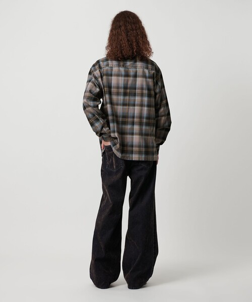 美品BEAUTY&YOUTH UNITED ARROWS オンブレチェックシャツ ブラッシュド オンブレ チェック シャツ｜ビューティー＆ユース