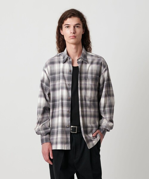 美品BEAUTY&YOUTH UNITED ARROWS オンブレチェックシャツ monkey time BEAUTY＆YOUTH UNITED ARROWS シャツ ブラッシュド