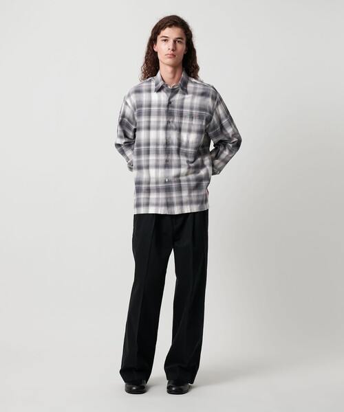 美品BEAUTY&YOUTH UNITED ARROWS オンブレチェックシャツ monkey time BEAUTY＆YOUTH UNITED ARROWS シャツ ブラッシュド