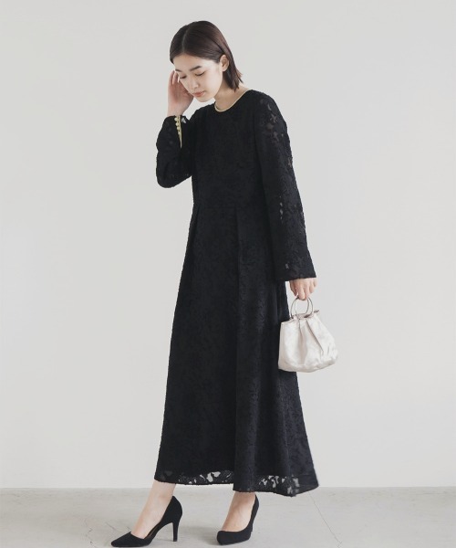 kaene 「kaene」 長袖ワンピース 38 ブラック レディース : ZOZOTOWN