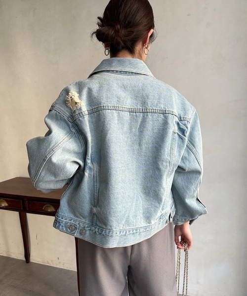DouDou（ドゥドゥ） デニムジャケット FREE スカイブルー レディース