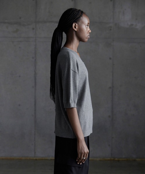 「CALLNE」 半袖ニット L ブラック メンズ_画像6