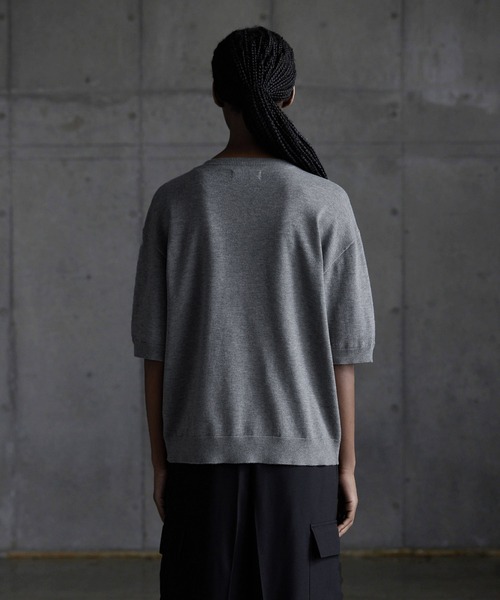 「CALLNE」 半袖ニット L ブラック メンズ_画像8