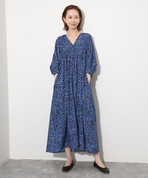 SLOBE IENA（スローブイエナ） 7分袖ワンピース FREE ブラック系その他