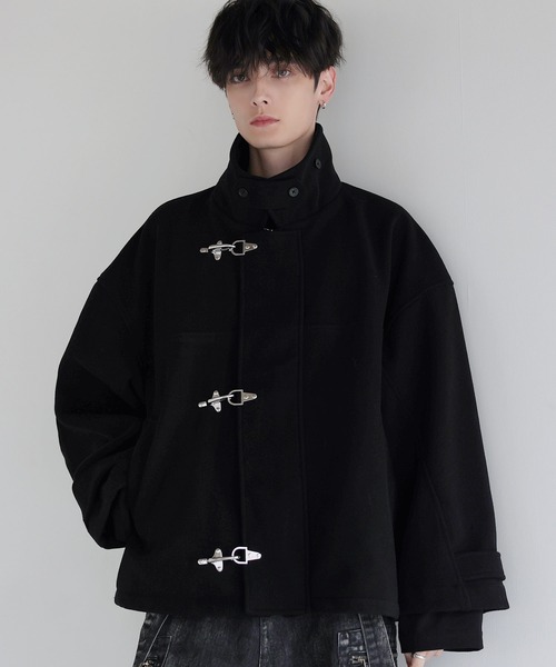 M 未使用に近い LILL ショート丈メルトンファイヤーマンブルゾン グレー LILL（リル） ブルゾン アウター ショート丈メルトンファイヤーマン