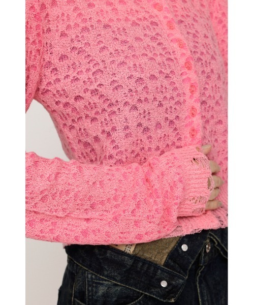 SLY（スライ） カーディガン TWIN BLOOM KNIT C/D ツイン ブルーム