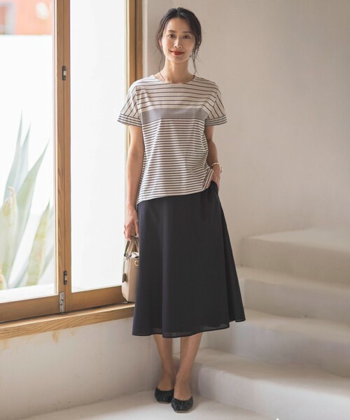 「J.PRESS」 半袖カットソー T15 グレー レディース_画像2