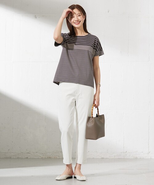 「J.PRESS」 半袖カットソー T15 グレー レディース_画像5