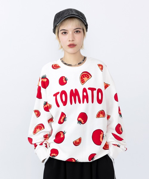 【削除前SALE】PUNYUS トマトトレーナー【新品未使用】 PUNYUS - PUNYUSトレーナー‼️トマト柄‼️サイズ2‼️ユニセックスL〜XL