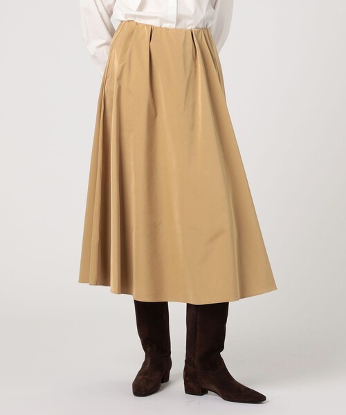 MACPHEE ダブルサテン タックギャザーフレアスカート MACPHEE（マカフィー） スカート ダブルサテン タックギャザーフレア