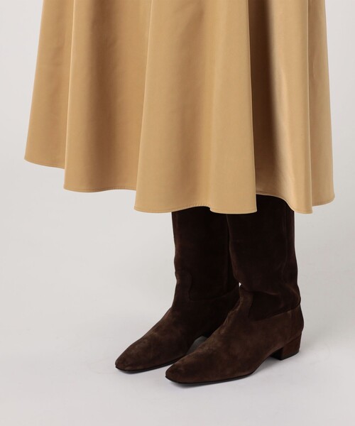 MACPHEE ダブルサテン タックギャザーフレアスカート MACPHEE（マカフィー） スカート ダブルサテン タックギャザーフレア