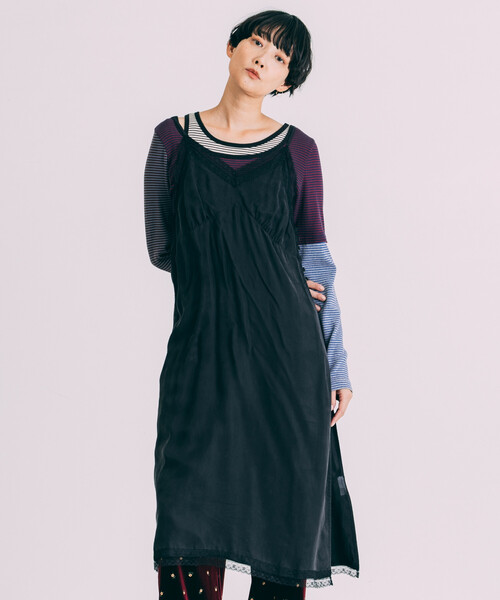 freada フリーダ　レース切り替えキャソールワンピース Freada（フリーダ） ワンピース レース 切替 キャミソールドレス