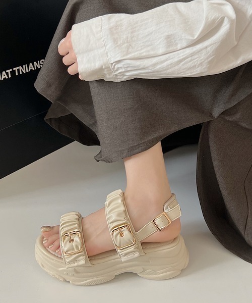 「Shoes in Closet」 フラットサンダル 3L ブラック×ブラック レディース_画像7