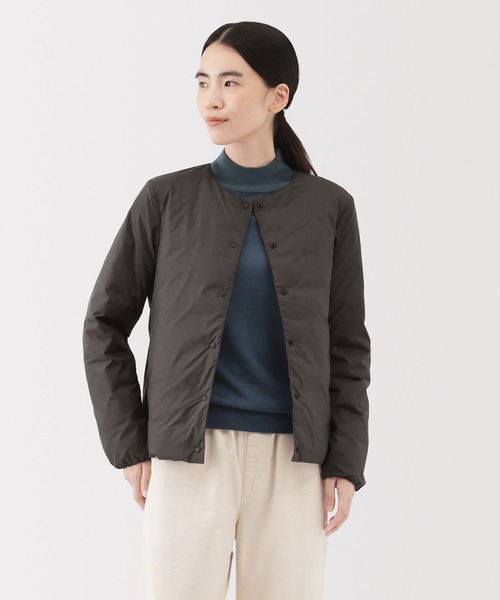 定価9990円　 無印良品 軽量 ポケッタブル ダウンコート ノーカラー M―L 無印良品（MUJI） ダウンコート ダウンジャケット 婦人 軽量ダウン