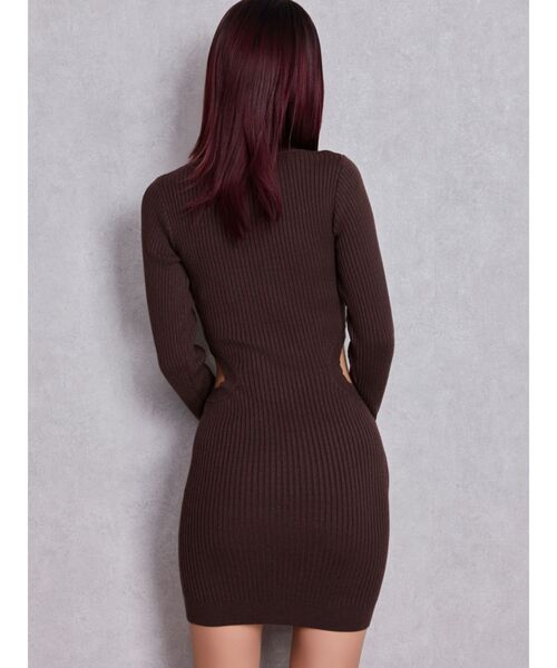 GYDA（ジェイダ） ワンピース LONG SLEEVE SIDE OPEN ニットミニ