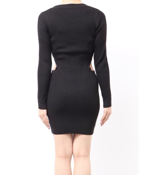 GYDA（ジェイダ） ワンピース LONG SLEEVE SIDE OPEN ニットミニ