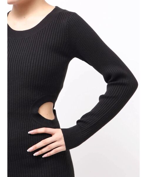 GYDA（ジェイダ） ワンピース LONG SLEEVE SIDE OPEN ニットミニ