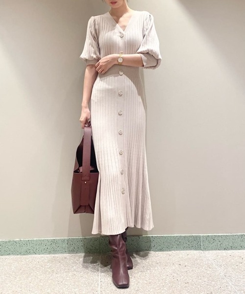 「SNIDEL」 半袖ワンピース ONE SIZE ブラック レディース_画像9