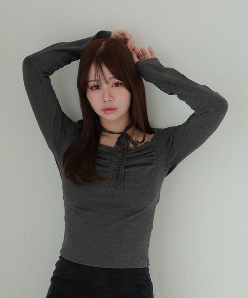 M DOLLY tシャツ lace choker carina tops/レースチョーカークラリーナ