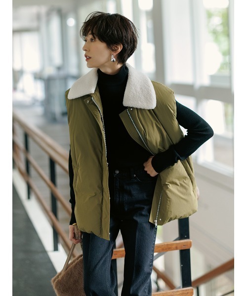 Danton（ダントン） ダウンベスト 34 ネイビー レディース : ZOZOTOWN