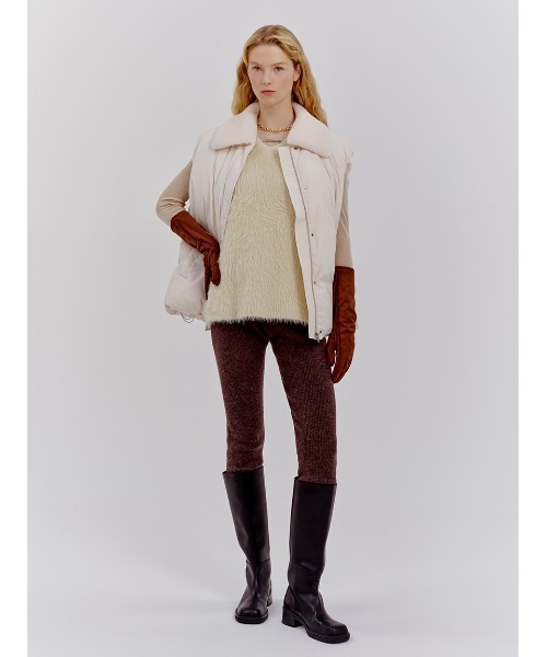 Mila Owen（ミラオーウェン） ダウンベスト ベスト ボア衿リサイクル