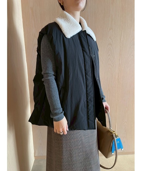 Mila Owen（ミラオーウェン） ダウンベスト ベスト ボア衿リサイクル