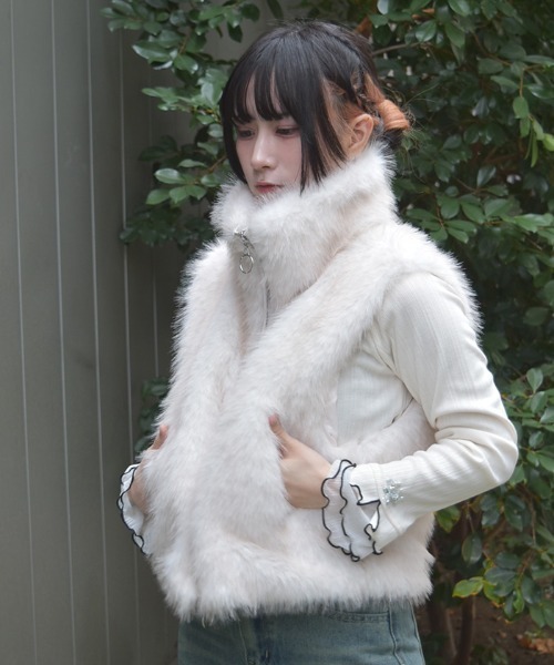 axes femme（アクシーズ ファム） ベスト ジレ ミックスファーベスト