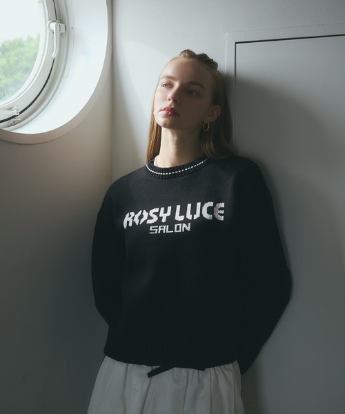 トップス Rosy luce LINE LOGO KNIT ROSY LUCE（ロージールーチェ） ニット セーター ラインロゴニット